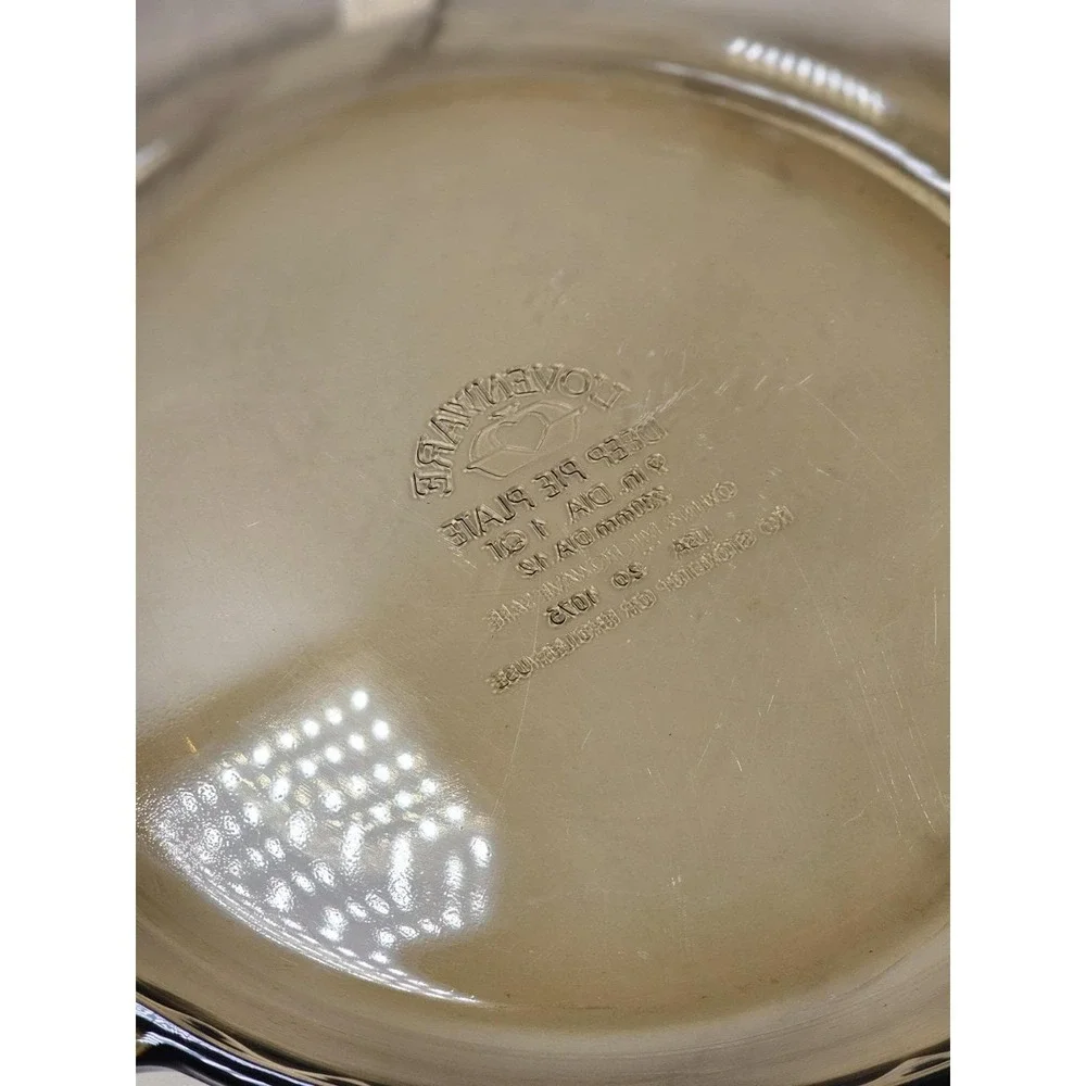 Vintage Amber Glass Deep Dish Pie Plate 9.5 Oven Safe Baking Dish